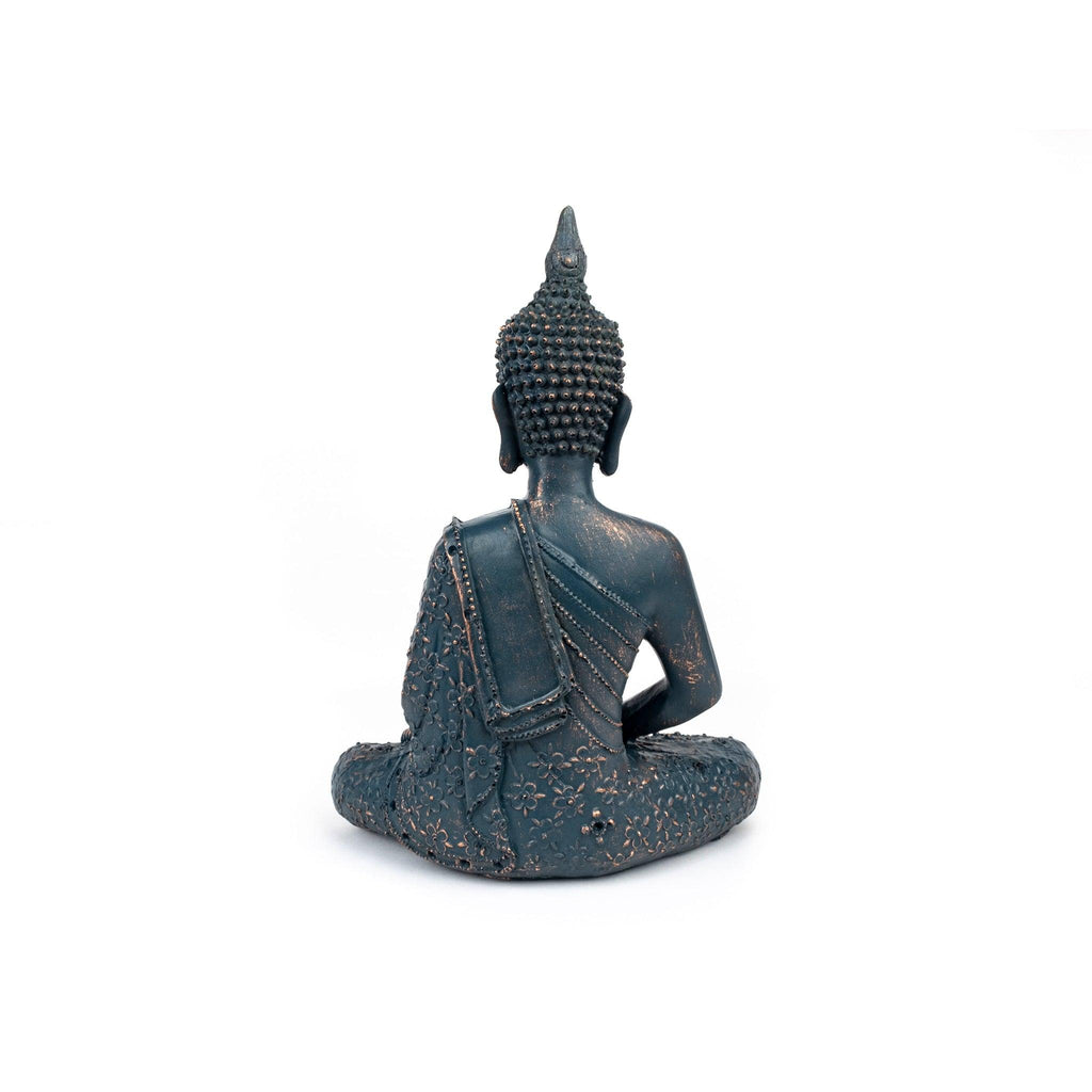 Thai Sitting Buddha in Blue and Copper - 26 cm - Evolve Yourself 