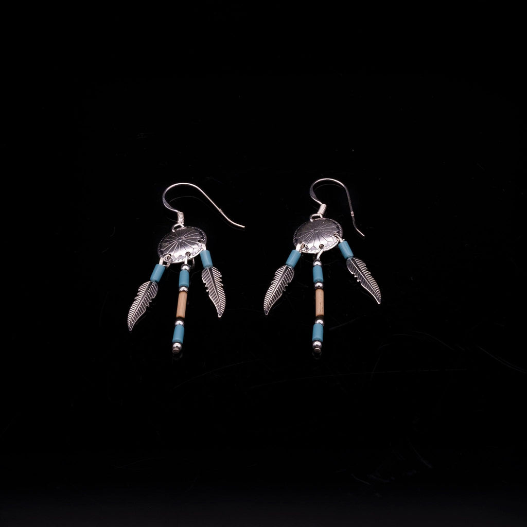 Sterling Silver Medicine Shield Earrings With Turquoise Stone - Evolve Yourself 